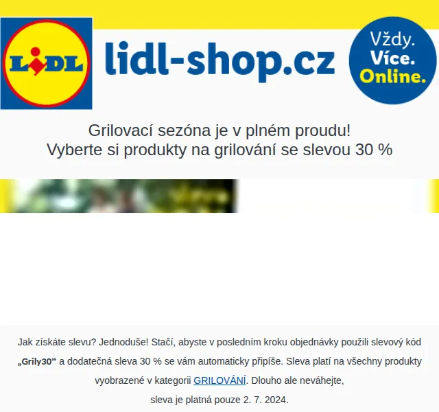 Lidl: Sleva 30 % na grilování – červenec 2026 | Nuslet.cz