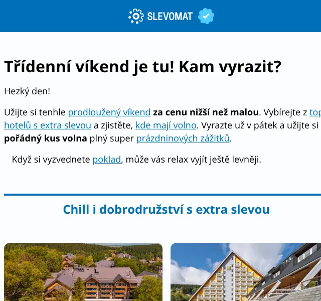 Slevomat: Slevy na hotely až 44 % – červenec 2026