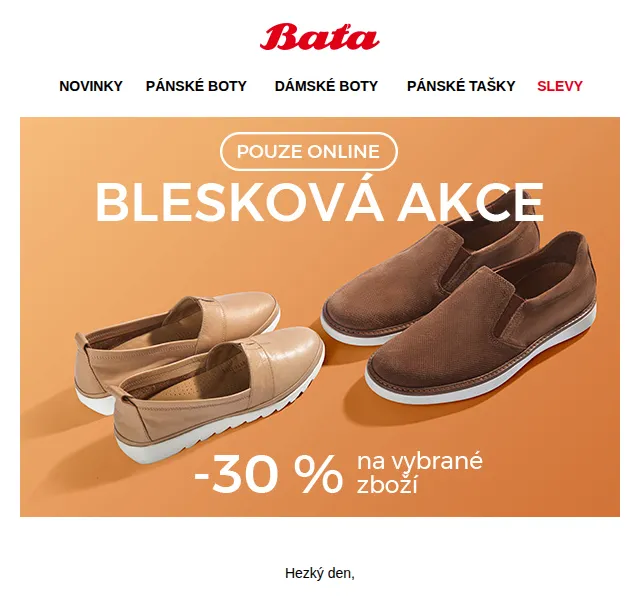 Baťa: blesková sleva 30 % na boty – červenec 2026 | Nuslet.cz