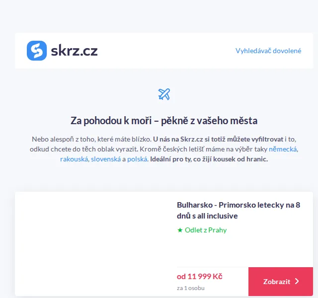 Vánoce na Skrz: Dovolená dle místa odletu – červenec 2026 | Nuslet.cz