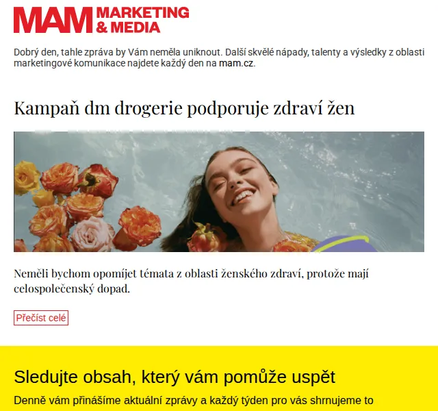 Marketing & Media: Kampaň dm drogerie podporuje zdraví žen – červenec 2026 | Nuslet.cz