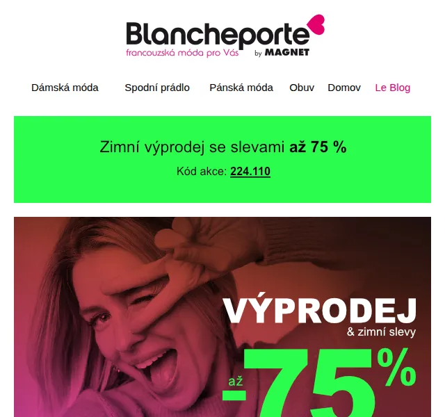 Blancheporte: Závěrečný zimní výprodej se slevami až -75 % – červenec 2026 | Nuslet.cz