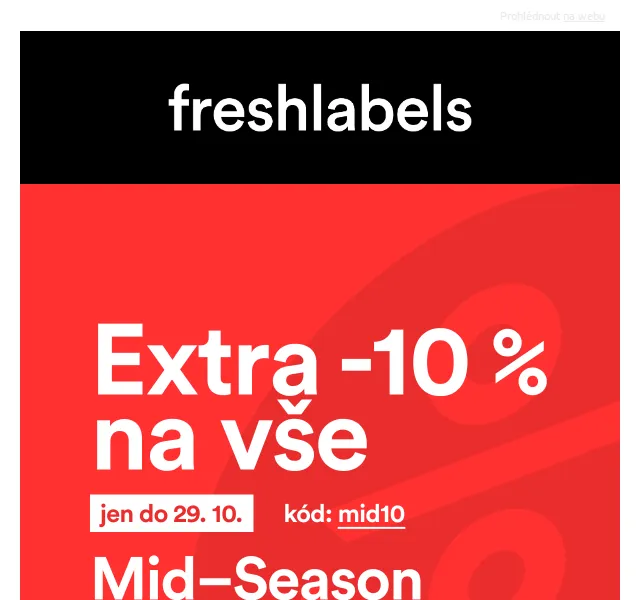 Freshlabels: Extra 10% na vše v Mid-Season Sale – červenec 2026 | Nuslet.cz