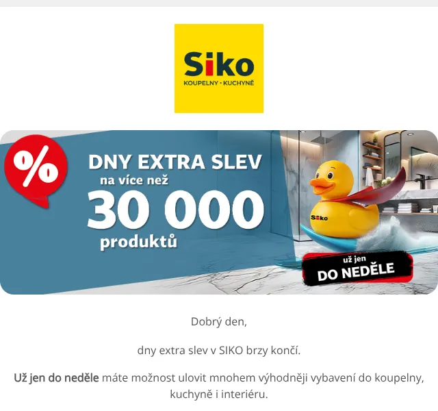SIKO KOUPELNY: Slevy až 20 % – duben 2026 | Nuslet.cz