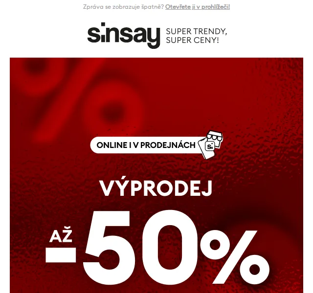 Sinsay: výprodej až -50% – duben 2026 | Nuslet.cz