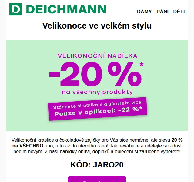 DEICHMANN: sleva 20 % na vše – červenec 2026 | Nuslet.cz