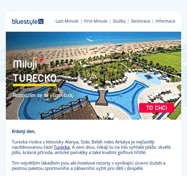 CK Blue Style: Last Minute Turecko za 11 290 Kč – červen 2026 | Nuslet.cz