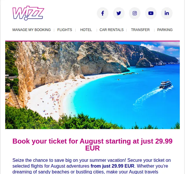 Wizz Air: Letenky od 29.99 EUR – srpen 2026 | Nuslet.cz