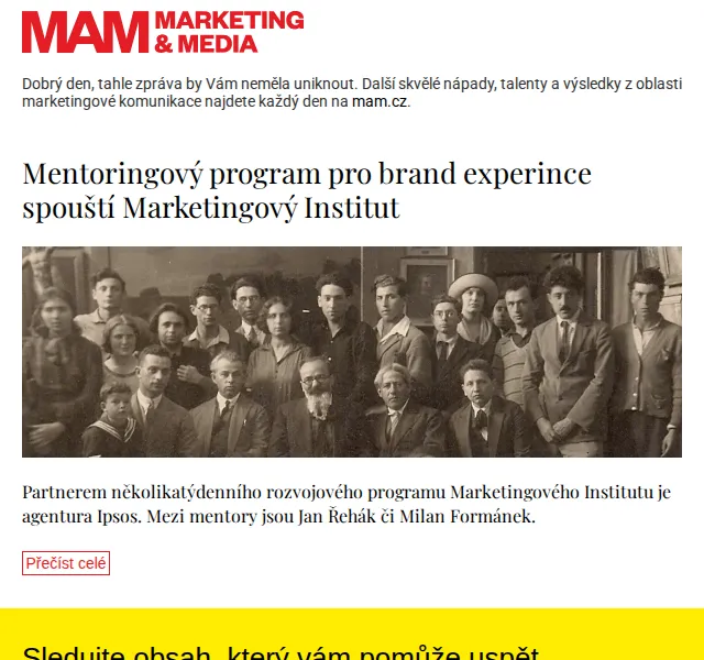 Marketingový Institut: Mentoringový program pro brand experience – červenec 2026 | Nuslet.cz