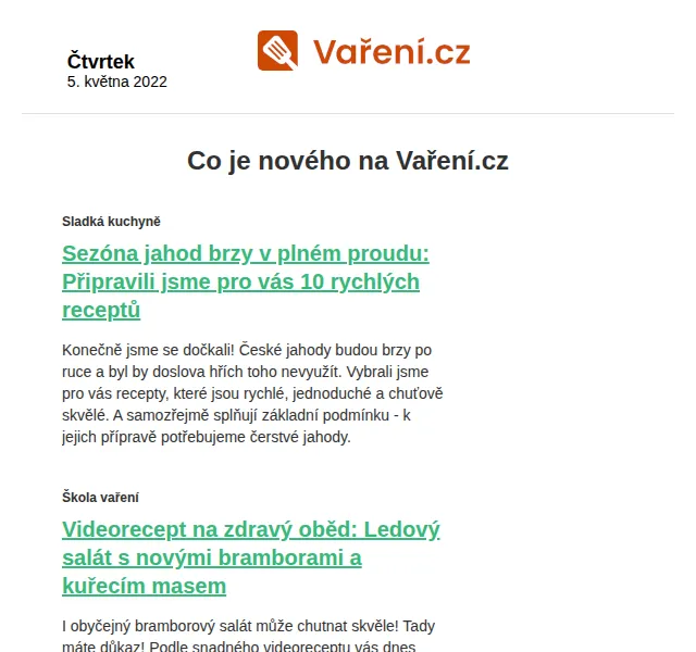 Vaření.cz: Recepty na jahody, zdravý oběd a grilování – květen 2022 | Nuslet.cz