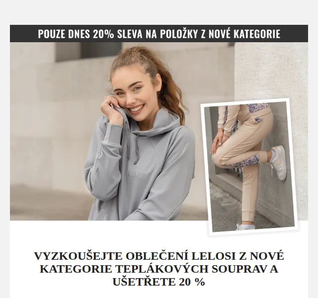 LELOSI: Sleva 20 % na nové teplákové soupravy – červen 2026 | Nuslet.cz