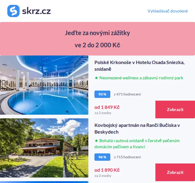 Vánoce na Skrz: Pobyty do 2 000 Kč – wellness, zámky a hory – červenec 2026 | Nuslet.cz