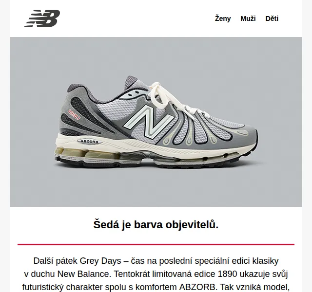 New Balance: Grey Days ABZORB 1890 – Srpen 2026 | Nuslet.cz