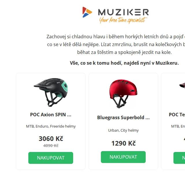 Muziker: Letní sporty a brusle – červenec 2026 | Nuslet.cz