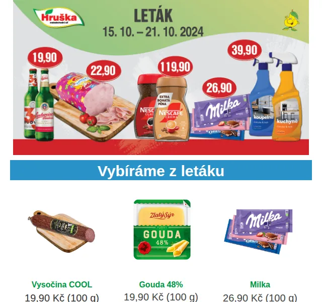 Váš HRUŠKA tým: slevy až 50 % na sýry, víno a prací gel – říjen 2024 | Nuslet.cz