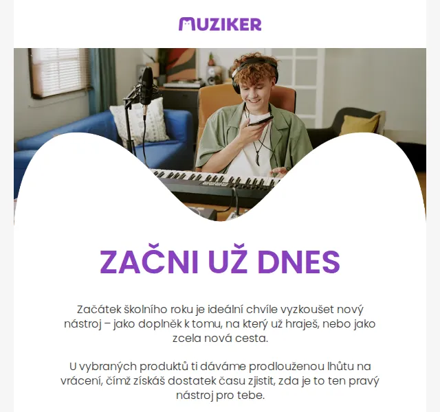 Muziker: nové nástroje a prodloužená lhůta na vrácení – červenec 2026 | Nuslet.cz
