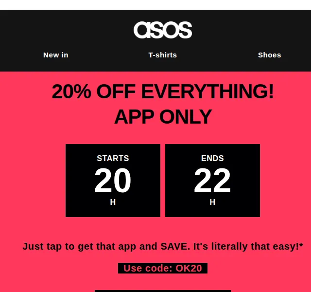 ASOS: 20% sleva na vše v aplikaci – červen 2026 | Nuslet.cz