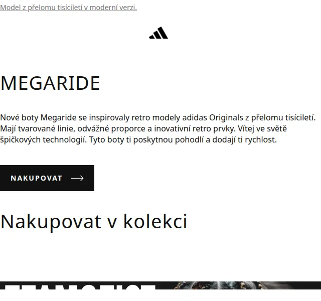 adidas: Megaride a Teamgeist – červen 2026 | Nuslet.cz