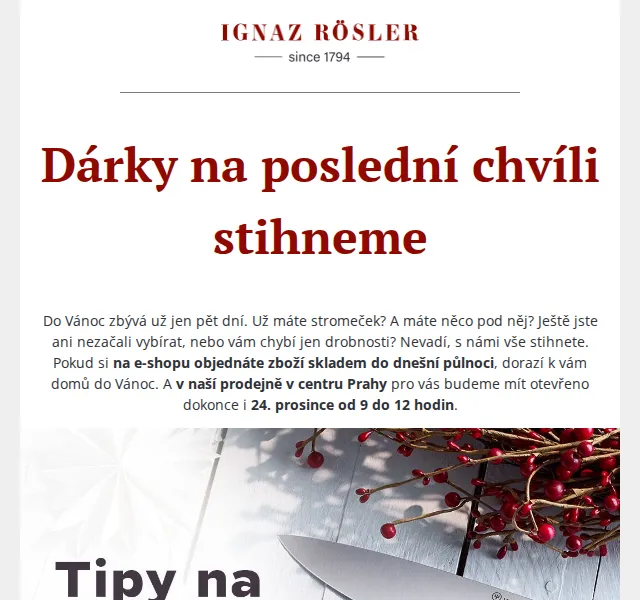 Ignazrosler.cz: Dárky na poslední chvíli – prosinec 2026 | Nuslet.cz