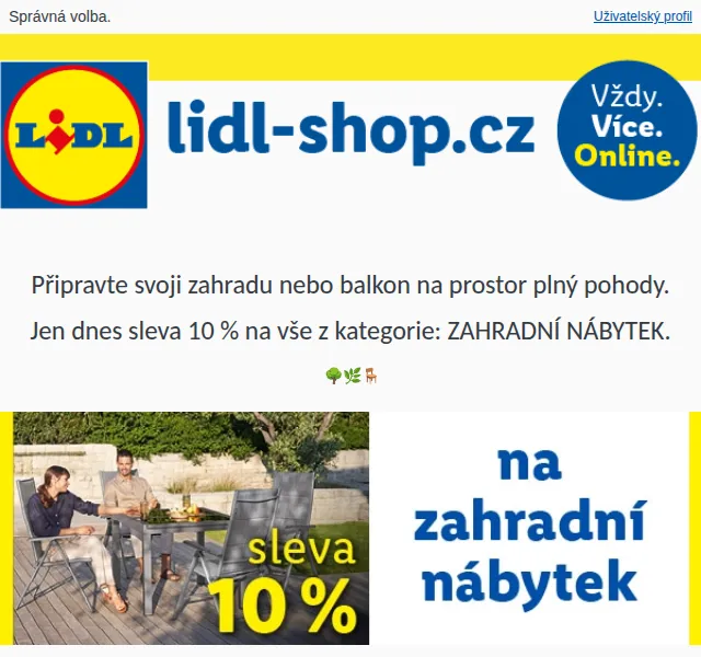 Lidl: Sleva 10 % na zahradní nábytek – červenec 2026 | Nuslet.cz