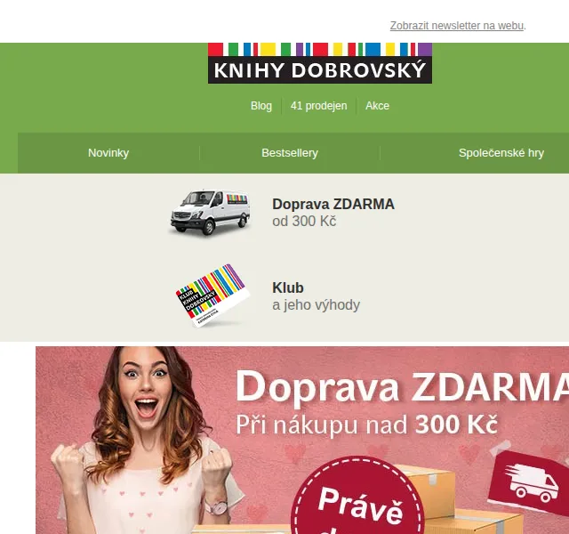 KnihyDobrovsky.cz: Doprava ZDARMA od 300 Kč – červen 2026 | Nuslet.cz