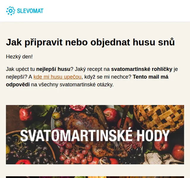 Slevomat: Svatomartinské menu a husa – červen 2026 | Nuslet.cz