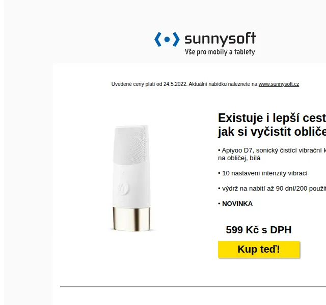 Sunnysoft: Apiyoo D7 sonický kartáč a další novinky – červen 2026 | Nuslet.cz