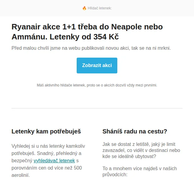 Cestujlevne.com: Ryanair akce 1+1 do Neapole nebo Ammánu – červen 2026 | Nuslet.cz