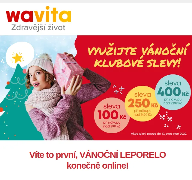 Wavita: Vánoční leporelo 2022 se slevami až 400 Kč – červen 2026 | Nuslet.cz
