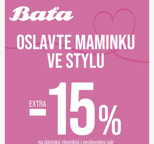 Sleva -15 % na dámskou obuv ke Dni matek | Baťa