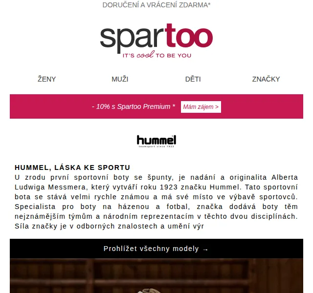 Spartoo.cz: Doručení zdarma Hummel, Levi's, The North Face – červen 2026 | Nuslet.cz