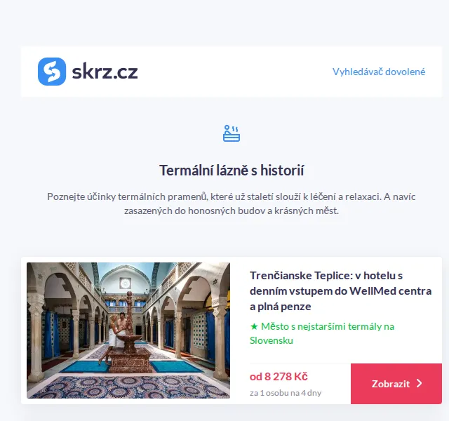 Vánoce na Skrz: Termály a solné jezírka jako Pamukkale – červenec 2026 | Nuslet.cz
