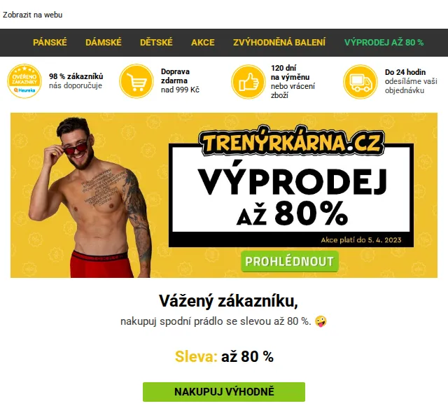 Lukáš z Trenýrkárna.cz: Výprodej až 80 % – červenec 2026 | Nuslet.cz