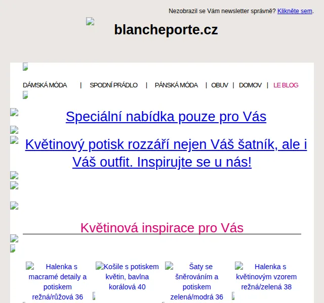 Blancheporte: Květinová móda se slevou až 50 % – červen 2026 | Nuslet.cz