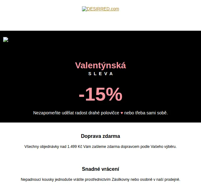 DESIRRED: Valentýnská sleva -15 % na módu – červen 2026 | Nuslet.cz