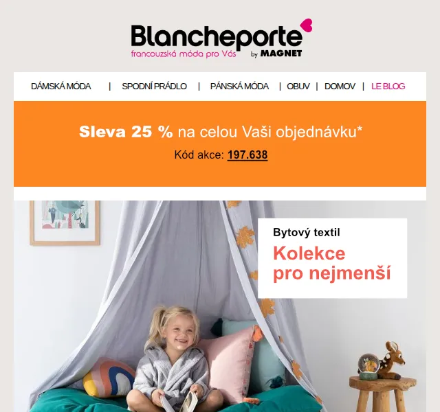 Blancheporte: Dětský bytový textil plný hebkosti – červen 2026 | Nuslet.cz
