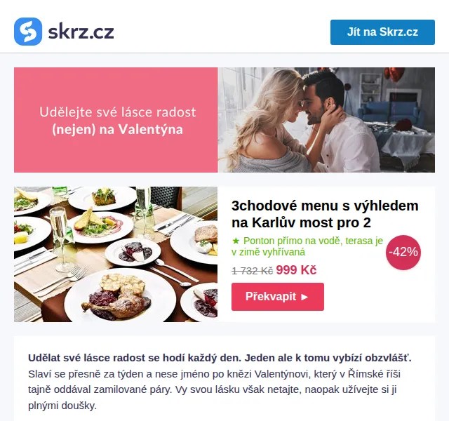 Skrz: Romantické zážitky a dárky na Valentýna – červenec 2026 | Nuslet.cz