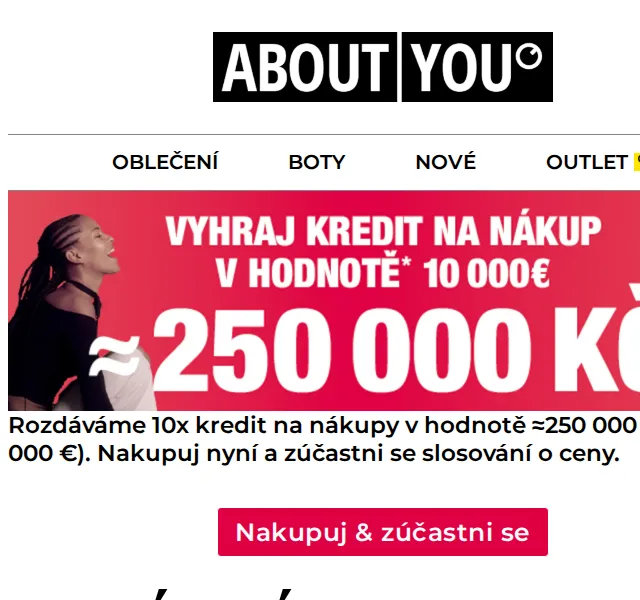 ABOUT YOU: soutěž o 10× 250 000 Kč – červenec 2026 | Nuslet.cz