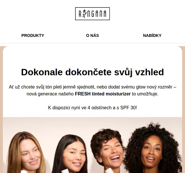 RINGANA: FRESH tinted moisturizer SPF 30 v 4 odstínech – červenec 2026 | Nuslet.cz