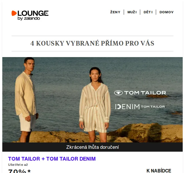 Lounge by Zalando: Tom Tailor, Rossignol – sleva až 75 % | červenec 2026 | Nuslet.cz