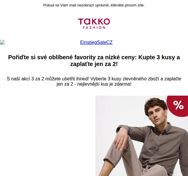 Takko Fashion: 3 za 2 na zlevněné zboží – červenec 2026 | Nuslet.cz