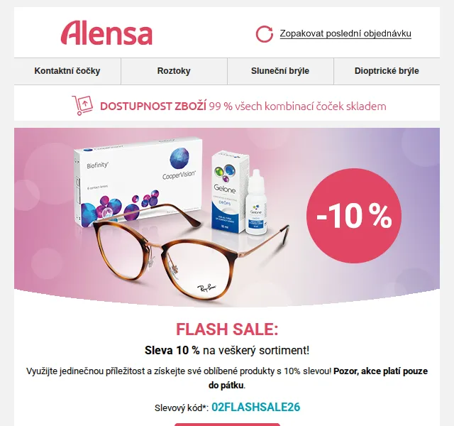 Alensa: Flash sleva 10 % na celý nákup – červenec 2026 | Nuslet.cz