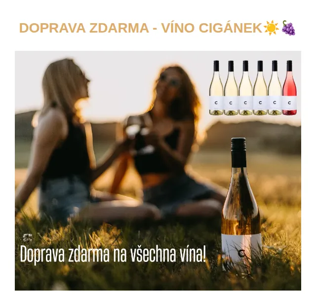Víno Cigánek: Doprava zdarma na vše – červen 2026 | Nuslet.cz