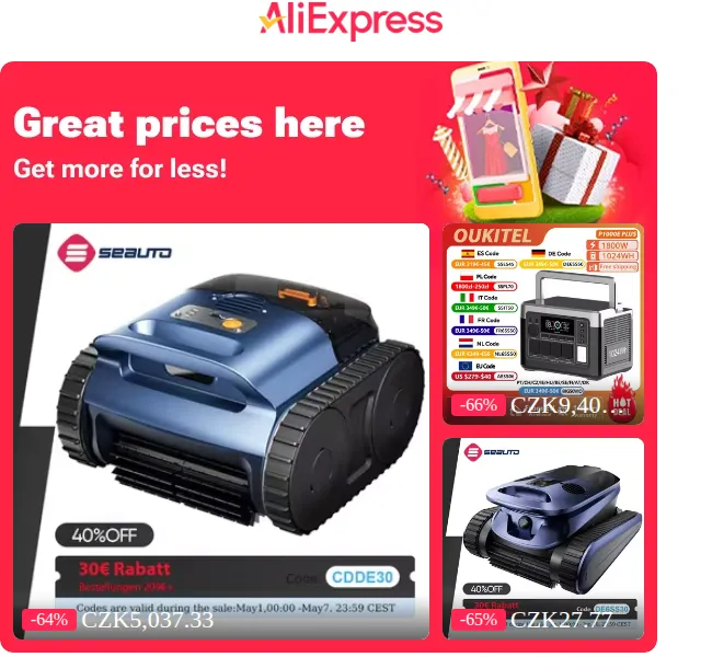 AliExpress: Slevy až 67 % na elektroniku – srpen 2026