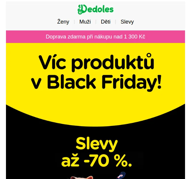 Dedoles.cz: Black Friday pokračuje – slevy až -70 % | červen 2026 | Nuslet.cz