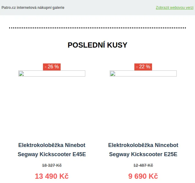 Patro.cz: Elektrokoloběžky Segway a Xiaomi – slevy až 32 % – červen 2026 | Nuslet.cz