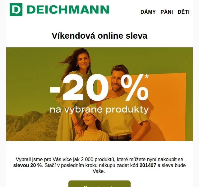 DEICHMANN: 20% sleva na 2000 produktů – červenec 2026 | Nuslet.cz