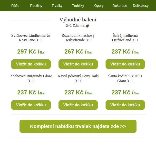 Truhlíkov.cz: Akce 3+1 zdarma na trvalky – červenec 2026 | Nuslet.cz
