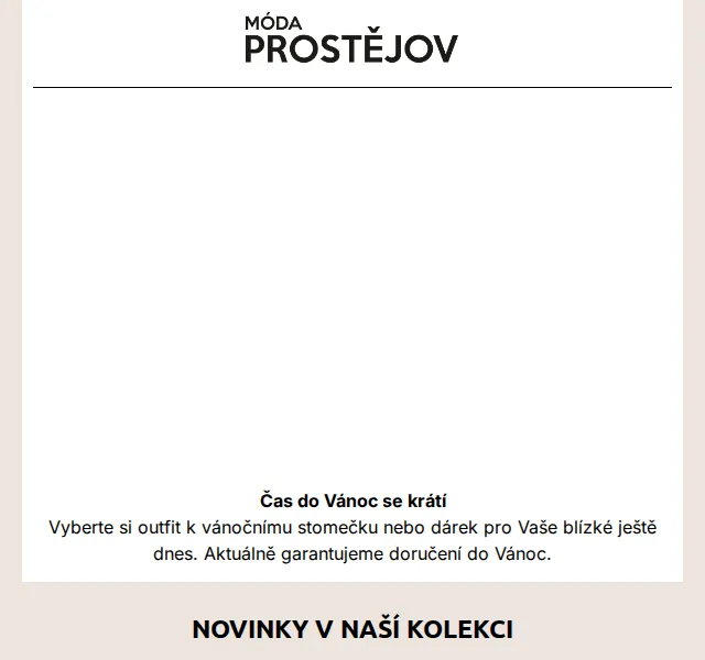 Móda Prostějov: vánoční kolekce – garance doručení do Vánoc – červenec 2026 | Nuslet.cz