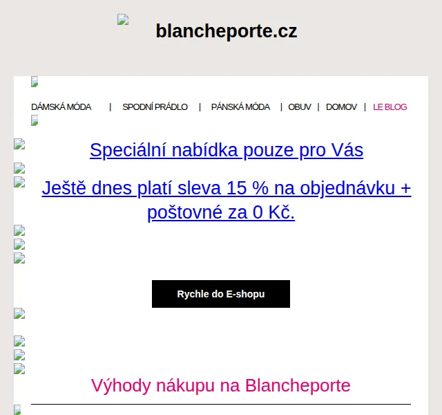 Blancheporte: Poslední šance na slevu 15 % + poštovné zdarma – červen 2026 | Nuslet.cz